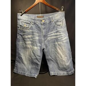 Jinzu‎ Denim Shorts Mens 36 Blue Jean Bermuda Relaxed Fit Y2K Embroidered Pocket
